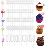 xutong 250Pcs 5 Styles 4ml Cupcakes Pipette,Heart/Round/Star/Rectangular/Gear Mini Squeeze Transfer Cupcakes Pipettes/Disposable Mini Clear Plastic Droppers Cupcake Chocolate Strawberries Ice Cream