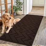 hicorfe Hallway Rug,2ft x6ft Small Non Slip Rubber Bakcing Area Rug,Front Back Door Mat Washable Inside Floor Mat for Entryway,Kitchen,Laundry,Patio,Bedroom(Coffee)