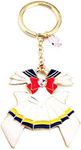 Wellcalmly Sailor Moon KeyChain Tsukino Usagi with cat Key chain Keyring keychain, Gold, One size