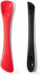 kitchen gadgets 2024,2 in 1 cool Silicone Spatula Set, funny unique kitchen accessories tools,fun kitchen essentials for first apartment,new home,camping,camper, Dishwasher Safe, Red＆Black