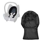 Aveanit Compatible with Maxi Cosi Baby Infant Car Seat Travel Neck Head Support Pillow Hugger Universal (Black - Waterproof)