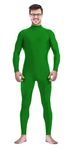 Gaoin Men's and Women's Stretch Spandex Zentai Unitard Bodysuit Costume Without Hood Feet Hands, Green, Medium