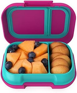 Bentgo Kids Snack - 2 Compartment Leak-Proof Bento-Style Food Storage for Snacks and Small Meals, Easy-Open Latch, Dishwasher Safe, and BPA-Free - Ideal for Ages 3+ (Fuchsia/Teal)