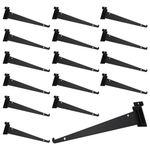 PYBTOOL 12 Inch Slatwall Shelf Bracket, Slatwall Accessories, Heavy Duty Slat Wall Shelf Bracket with Lip for Garage and Retail Display(16PC )