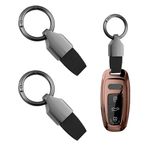 2 PCS Car Key Chain Clip Black Zinc Alloy Buckle Key Chain Detachable Key Ring Fob Accessory High-End Light Luxury Keychain Ring Stylish and Durable Leather Keychain Key Fob Keychain for Men and Women