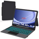 Keyboard Case for Samsung Galaxy Tab A9+ A9 Plus 11": 7 Colours Backlit Trackpad Keyboard for 11 inch Samsung Tab A9+ | Smart Touch Wireless Keyboard Folio Book Cover Tab A9 Plus (SM-X210/X216/X218)