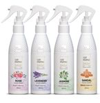 AIR-ROMA Air Freshener Spray Combo of 4 (200ml each) | Rose, Jasmine, Sandal, Lavender Fragrances | Long-lasting Odour Eliminator for Home, Hotel Rooms, Toilet & Office Use