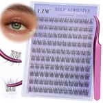 LZM Pre Glued Eyelashes Cluster Kit C Curl 120pcs Pre Glued Cluster Lashes With Tweezers 10-13mm Self Adhesive Eyelashes No Glue Needed Natural Cluster Lashes Self Adhesive Lashes (QZD01-mix)