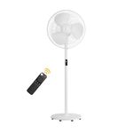 atomberg Renesa 400mm Pedestal Fan for Home | Silent BLDC Stand Fan | LED Display | 6 Speeds | Remote with Oscillation, Timer, Sleep | 1+1 Year Warranty (Snow White)