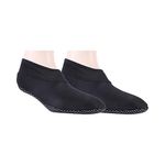 Footmate (Set of 2 Pairs Unisex Diabetic Anti-Skid Slipper Socks | Silicone Grip in Bottom | Ideal for Diabetic Men & Women- Socks For Office and Home - (Black Color) (Large Size)