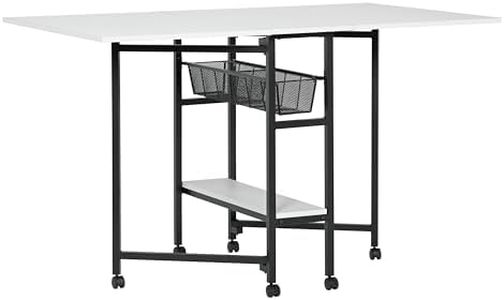 Studio Designs Sew Ready Fabric Cutting Standing Table with Craft Organizers - 58.75" W x 36.5" D x 30" H - Charcoal / White