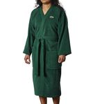 Lacoste Classic Pique Bath Robe — 100% Soft Cotton, Luxury Adult Unisex Robe, Absorbent, Quick Drying, One Size Fits Most, Eden, One Size