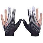 2 Pcs Billiard Gloves Snooker Gloves, Elastic Lycra 3 Fingers Billiard Pool Snooker Cue Gloves Billiard Accessories for Left and Right Hand (White)