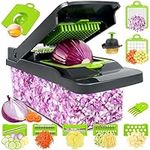 VZOXL 15 in 1 Vegetable Chopper, Newest Design Onion Chopper,Multifunctional Chopper Vegetable Cutter, Salad Chopper Professional Food Chopper for Effortlessly Chopping, Slicing and Dicing Veggies