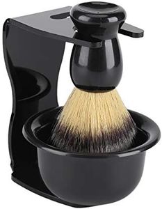 Nikou Juego De Tazones con Soporte para Brocha De Afeitar Profesional para Hombres De 3 Piezas, Brocha Afeitar Hombre, Soporte De Afeitar