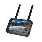 FPV Monitor for FPV Camera- 5.8Ghz 4.3" FPV Display Screen with DVR 40CH Receiver 800x480 IPS Display Built-in Battery for RC Hobby FPV Drone RC Car FPV VTX Goggles