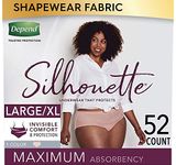 Depend Silhouette Underwear for Women Maximum Absorbency Economy Plus Pack, Large/X-Large, 52 Count