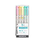 Zebra Pen Mildliner Double Ended Highlighter Set, Broad and Fine Point Tips, Assorted Fluorescent Ink Colors, 5-Pack