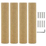 Kathson 4 PCS Cat Scratching Post Replacement 15" Natural Jute Spare Extension Scratch Post for Cats Tree DIY Craft Refill Pole Parts Hemp Rope Scratcher Climbing Perch for Indoor Kitten Brown