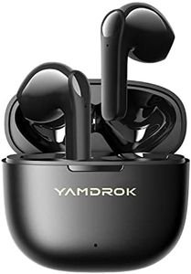 Yamdrok Y1 Bluetooth 5.3 Earphones, 13mm Driver Stereo Sound Deep Bass, 4 Mics Call Noise Cancelling Wireless Earbuds, Semi in-Ear Headphones, Game Mode, Touch Control, 30H, for Andriod/iOS (Black)