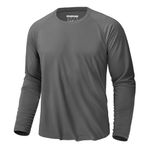 KEFITEVD Mens Swim Shirt Long Sleeve Sun Shirt UPF 50+ Dry Fit T-shirts Gym Hiking Fishing Shirts Dark Gray XXL