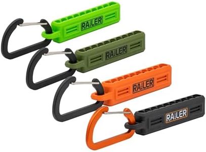 4 Pack Screwdriver Bit Holder Storage Organizer – Railer 10-Hole Bit Holder with Carabiner (Black/Orange/Camo Green/Hi-Vis Green)
