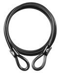 MARQUE Bike Security Steel Cable - 3/8 inch (10 mm) Thick Vinyl Coated Braided Steel with Double Sealed Looped Ends for U-Lock, Padlock, Disc Lock (4' or 7') (7 FT)