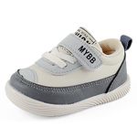 LACOFIA Baby Shoes Infant Toddler Boys Girls Trainers Non-Slip Rubber Sole First Walking Shoes Sneakers Gray 5.5