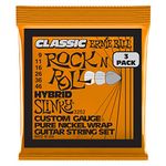 Ernie Ball Hybrid Slinky Classic Pure Nickel Electric Guitar Strings 3-pack, 9-46 Gauge (P03252)