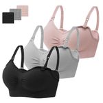 habibee Womens Nursing Bra Seamless Sleep Breastfeeding Maternity Bra with Remove Bra Pads Extenders 3 Pack