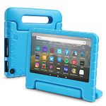 TNP Shock Proof Case for All New Fire 7 Tablet (9th Gen, 2019 Release) - For Kid Friendly Child Proof Anti Slip Impact Drop Light Weight Convertible Handle Stand Cover Protective Case (Blue)