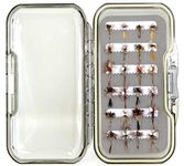 Outdoor Planet Dry Fly 24 Adams Fly Lure Assotment + Waterproof Fly Box for Trout Fly Fishing Flies