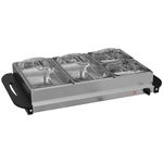 HOMCOM 4 Tray Electric Food Warmer Buffet Server with Warming Plate, Cool Touch Handles, Adjustable Temperature, 300W, 2 x 2.4L and 2 x 1L Pans