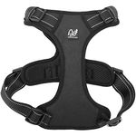 Happilax Dog Harness | Breathable and Adjustable | Secure Walking for Small to Medium Dogs | Chest Circumference 62-82cm | Comfortable | Ideal for Training and Outdoor Activities | Size M, Black