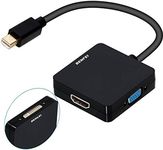 BENFEI Mini DisplayPort to HDMI VGA DVI 4K Adapter, 3-in-1 Gold-Plated Mini DisplayPort(DP) to HDMI/DVI/VGA Adapter(Male to Female) Compatible with MacBook Air, Mac Mini, Microsoft Surface Pro 3/4