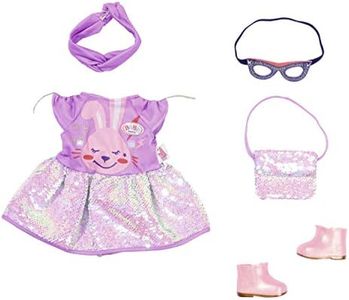 BABY born 830796 deluxe Tenue d'Anniversaire 43 cm - pour les Tout-Petits Âgés de 3 ans et plus - Pour les enfants - Contient une Tenue, un Bandeau, des Chaussures, un Masque Facial et un Sac à Main