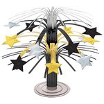 (PKT) Hollywood G&G Black & Gold Stars Cascade Centrepiece 19cm - Glitz & Glam