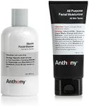 Anthony Essentials Duo Glycolic Facial Cleanser for Men and All-Purpose Facial Moisturizer - Men’s Hydrating Lotion for Dry Skin