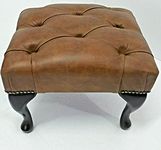 Distressed Leather Ottomans