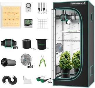 MARS HYDRO 2x2 Grow Tent Kit Complete System with 10 Speed Clip Fan,100W TS600 LED Full Spectrum Grow Light,24"x24"x55" 1680D High Reflective Mylar Grow Tent,4 inch 205 CFM Ventilation System