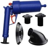 Toriox Toilet Plunger Set, High Pressure Air Drain Pump Plunger, Air Power Drain Blaster Gun, Sink Opener Cleaner Pump Dredge Tool for Toilet Bathroom Kitchen (Blue)