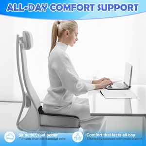 POOTACK Memory Foam Seat Cushion – Non-Slip Office & Car Support Pad
