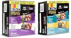 KIND Minis, Variety of Variety 1 Salted Caramel Dark Chocolate Nut/Dark Chocolate Almond Coconut (Pack of 20) 1, Dark Chocolate Nuts & Sea Salt/Caramel Almond & Sea Salt (Pack Of 20) Ilios Packaging