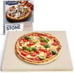 CHEFSPOT Pizza Stone for Grill and Oven - Cordierite Pizza Baking Stone for Frozen Pizza with 0.6" Thickness - 12" x 12" Pizza Grilling Stone - Thermal Shock Square Pizza Pan for Oven