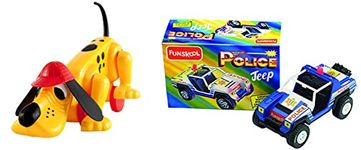 Giggles Kid Funskool Digger The Dog & Police Jeep, Multicolour