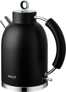 ASCOT Electric Kettle, Stainless Steel Electric Tea Kettle Gifts for Men/Women/Family 1.5L 2200W Retro Tea Heater & Hot Water Boiler, Auto Shut-Off Boil-Dry Protection (Black)