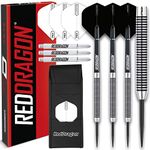 RED DRAGON Pegasus 24 Gram Professional Tungsten Steeltip Darts Set with Flights, Stems (Shafts) and Wallet