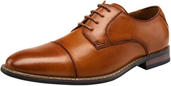 Jousen Men's Dress Shoes Classic Mens Oxfords Formal Business Shoes Modern Derby Oxford, Fashion Cap Toe Brown-645, 11