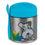 TUM TUM Kids Food Flask with Magnetic Spork & Easy Open Lid, Insulated Food Jar, 300ml, Scruff the Dog