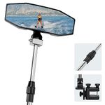 KEMIMOTO Boat Rear View Mirror, Extra Large Marine Mirror with Telescoping Pole 4.5"x8" 360° Adjustable Boat Mirror for Pontoon Boat Ski Boat Water Skiing